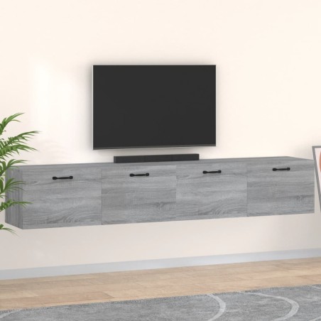 vidaXL Armarios pared 2 uds contrachapada gris sonoma 100x36,5x35 cm