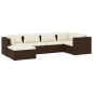 vidaXL Set muebles de jardín 6 piezas y cojines ratán sintético marrón vidaXL Set muebles de jardín 6 piezas y cojines ratán sintético marrón