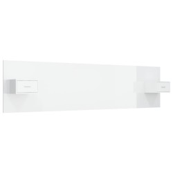 vidaXL Cabecero de cama y mesitas madera contrachapada blanco brillo