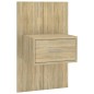vidaXL Cabecero de cama con mesitas madera contrachapada roble Sonoma