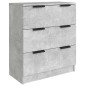 vidaXL Aparador de 3 piezas madera contrachapada gris hormigón vidaXL Aparador de 3 piezas madera contrachapada gris hormigón