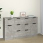 vidaXL Set de aparador 3 piezas madera contrachapada gris hormigón vidaXL Set de aparador 3 piezas madera contrachapada gris hormigón