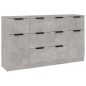 vidaXL Set de aparador 3 piezas madera contrachapada gris hormigón vidaXL Set de aparador 3 piezas madera contrachapada gris hormigón
