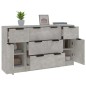 vidaXL Set de aparador 3 piezas madera contrachapada gris hormigón vidaXL Set de aparador 3 piezas madera contrachapada gris hormigón