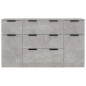 vidaXL Set de aparador 3 piezas madera contrachapada gris hormigón vidaXL Set de aparador 3 piezas madera contrachapada gris hormigón
