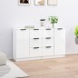 vidaXL Aparadores 2 uds madera contrachapada blanco brillo 60x30x70 cm