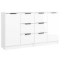 vidaXL Aparadores 2 uds madera contrachapada blanco brillo 60x30x70 cm