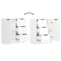 vidaXL Aparadores 2 uds madera contrachapada blanco brillo 60x30x70 cm