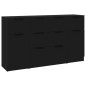 vidaXL Set de aparador de 3 piezas de madera contrachapada negro vidaXL Set de aparador de 3 piezas de madera contrachapada negro