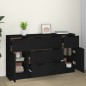vidaXL Set de aparador de 3 piezas de madera contrachapada negro vidaXL Set de aparador de 3 piezas de madera contrachapada negro