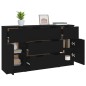 vidaXL Set de aparador de 3 piezas de madera contrachapada negro vidaXL Set de aparador de 3 piezas de madera contrachapada negro