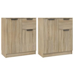 vidaXL Aparadores 2 uds madera contrachapada roble Sonoma 60x30x70 cm