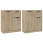 vidaXL Aparadores 2 uds madera contrachapada roble Sonoma 60x30x70 cm