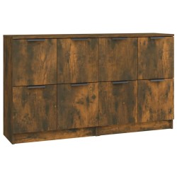 vidaXL Aparadores 2 uds madera contrachapada roble ahumado 60x30x70 cm