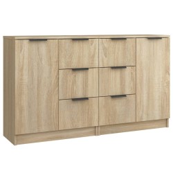 vidaXL Aparadores 2 uds madera contrachapada roble Sonoma 60x30x70 cm