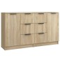 vidaXL Aparadores 2 uds madera contrachapada roble Sonoma 60x30x70 cm