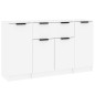 vidaXL Aparadores 3 piezas madera contrachapada blanco vidaXL Aparadores 3 piezas madera contrachapada blanco