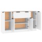 vidaXL Aparadores 3 piezas madera contrachapada blanco vidaXL Aparadores 3 piezas madera contrachapada blanco