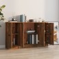 vidaXL Aparadores 3 piezas madera contrachapada roble ahumado vidaXL Aparadores 3 piezas madera contrachapada roble ahumado