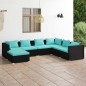 vidaXL Set de muebles de jardín 7 pzas y cojines ratán sintético negro vidaXL Set de muebles de jardín 7 pzas y cojines ratán sintético negro