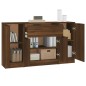 vidaXL Aparadores 3 piezas madera contrachapada marrón roble vidaXL Aparadores 3 piezas madera contrachapada marrón roble