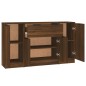 vidaXL Aparadores 3 piezas madera contrachapada marrón roble vidaXL Aparadores 3 piezas madera contrachapada marrón roble