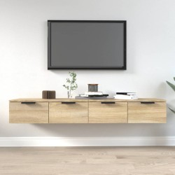 vidaXL Armarios de pared 2 uds contrachapada roble Sonoma 68x30x20 cm