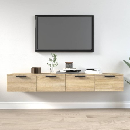 vidaXL Armarios de pared 2 uds contrachapada roble Sonoma 68x30x20 cm