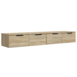 vidaXL Armarios de pared 2 uds contrachapada roble Sonoma 68x30x20 cm