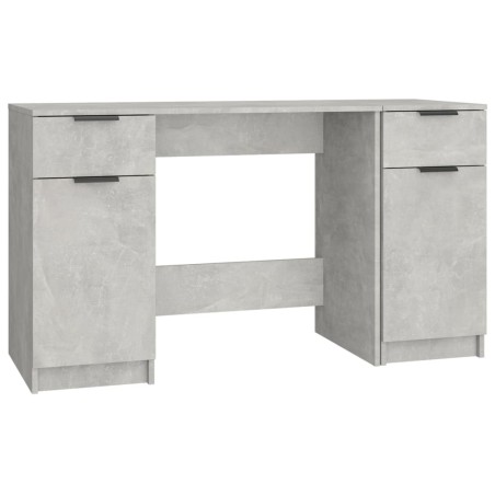 vidaXL Escritorio con armario lateral contrachapada gris hormigón