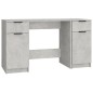 vidaXL Escritorio con armario lateral contrachapada gris hormigón vidaXL Escritorio con armario lateral contrachapada gris hormigón