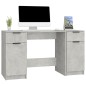 vidaXL Escritorio con armario lateral contrachapada gris hormigón vidaXL Escritorio con armario lateral contrachapada gris hormigón