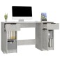 vidaXL Escritorio con armario lateral contrachapada gris hormigón vidaXL Escritorio con armario lateral contrachapada gris hormigón