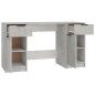 vidaXL Escritorio con armario lateral contrachapada gris hormigón vidaXL Escritorio con armario lateral contrachapada gris hormigón