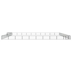 vidaXL Jaula perros 44 paneles acero recubierto polvo negro 100x50 cm