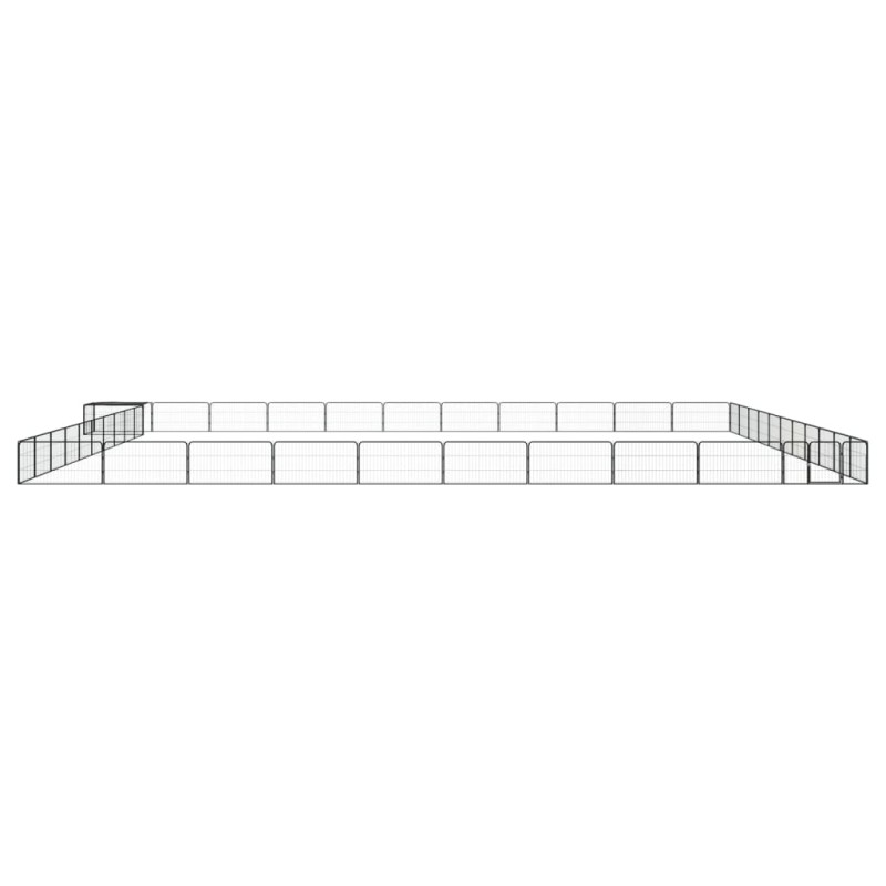 vidaXL Jaula perros 44 paneles acero recubierto polvo negro 100x50 cm