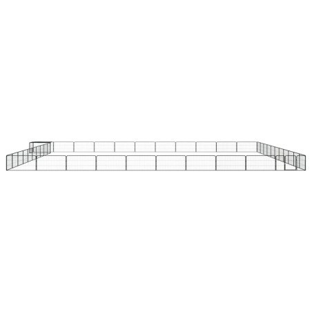 vidaXL Jaula perros 44 paneles acero recubierto polvo negro 100x50 cm