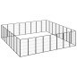 vidaXL Jaula perros 32 paneles acero recubierto polvo negro 50x100 cm vidaXL Jaula perros 32 paneles acero recubierto polvo negro 50x100 cm