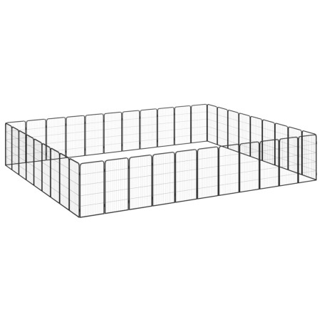 vidaXL Jaula perros 40 paneles acero recubierto polvo negro 50x100 cm