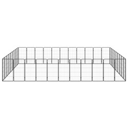 vidaXL Jaula perros 40 paneles acero recubierto polvo negro 50x100 cm