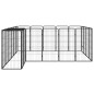 vidaXL Jaula perros 22 paneles acero recubierto polvo negro 50x100 cm