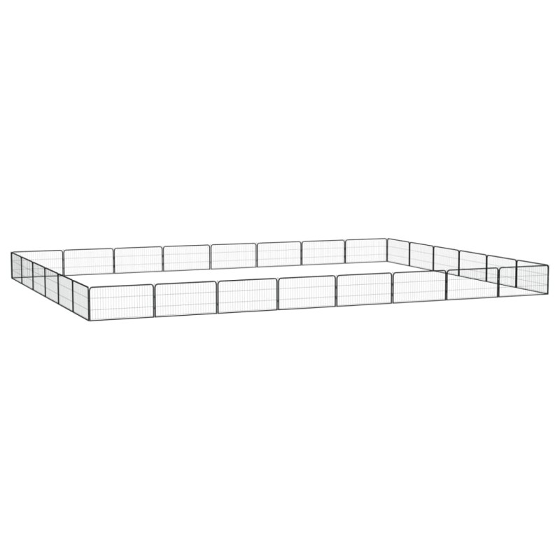vidaXL Jaula perros 28 paneles acero recubierto polvo negro 100x50 cm vidaXL Jaula perros 28 paneles acero recubierto polvo negro 100x50 cm