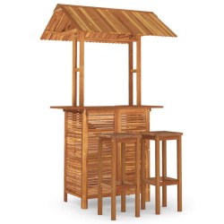 vidaXL Juego muebles de bar de jardín 3 piezas madera maciza de acacia