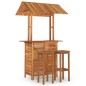 vidaXL Juego muebles de bar de jardín 3 piezas madera maciza de acacia