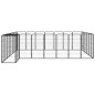 vidaXL Jaula perros 30 paneles acero recubierto polvo negro 50x100cm