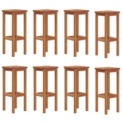 vidaXL Taburetes de barra de cocina 8 unidades madera maciza acacia