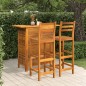 vidaXL Juego muebles de bar para jardín 3 pzas madera maciza de acacia