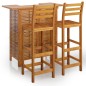 vidaXL Juego muebles de bar para jardín 3 pzas madera maciza de acacia