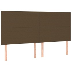 vidaXL Cabeceros 4 unidades de tela marrón oscuro 90x5x78/88 cm