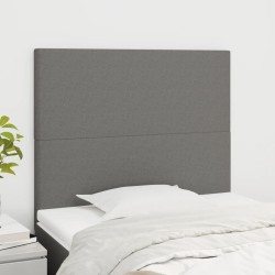 vidaXL Cabeceros 2 unidades de tela gris oscuro 100x5x78/88 cm